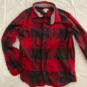 Cat and Jack-Red and Black Plaid Button-Up Shirt